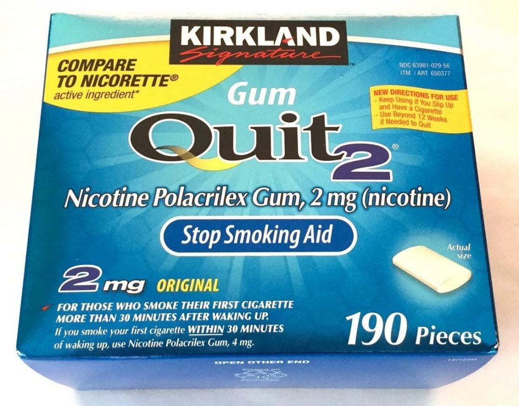 Kẹo cai thuốc lá Kirkland Signature Quit 2 Gum Original 190 viên 1