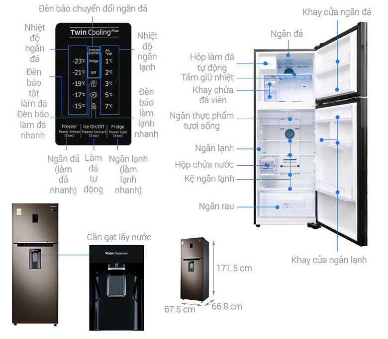 Tủ lạnh hai cửa SAMSUNG RT35K5982DX Twin Cooling Plus 375L 4