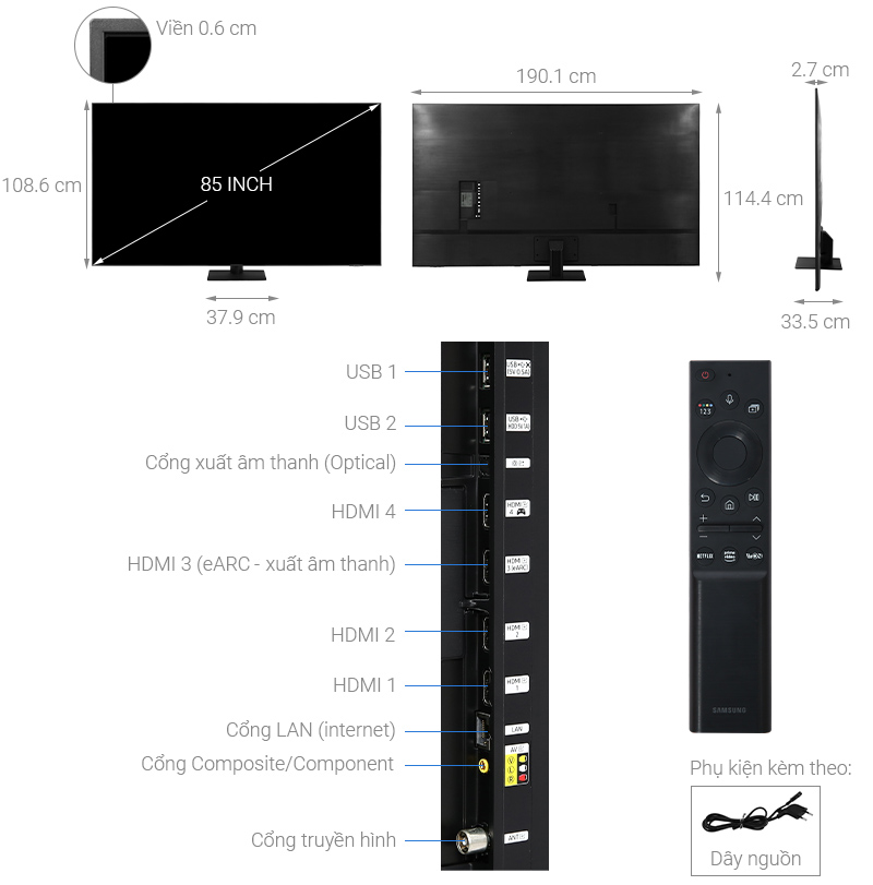 Smart Tivi QLED Samsung QA85Q70A 85 inch 4K 8