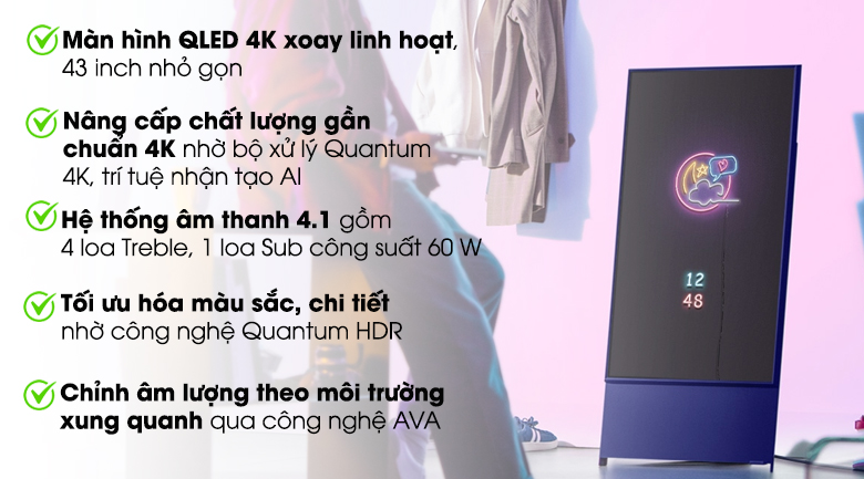 Smart Tivi The Sero QLED Samsung QA43LS05T 43 inch 4K 4