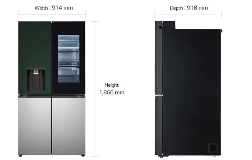 Tủ lạnh LG Dios W822SGS452 Side by side 820L Màu Xanh rêu - Bạc 