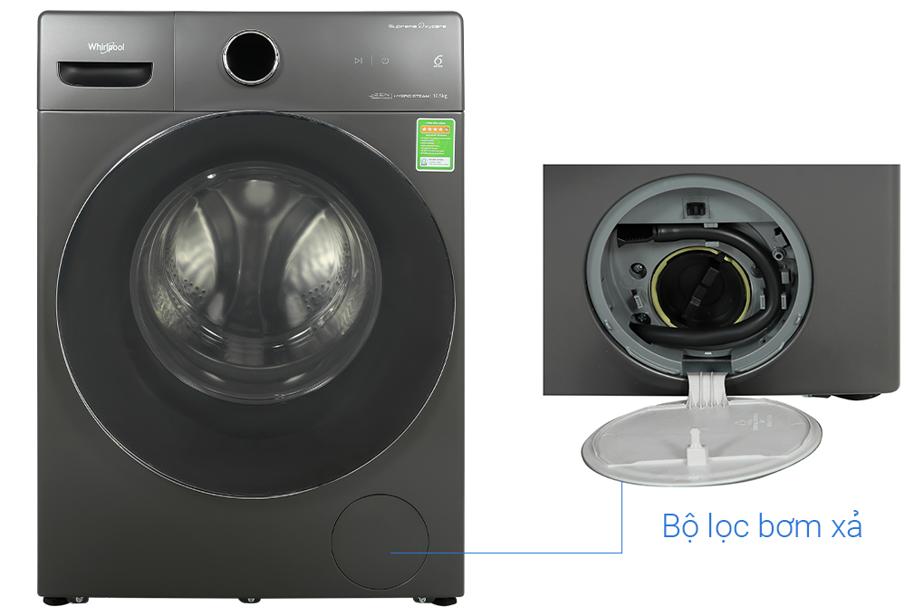Máy giặt lồng ngang Whirlpool FWMD10502FG OxyCare Inverter 10.5 kg Xám 3