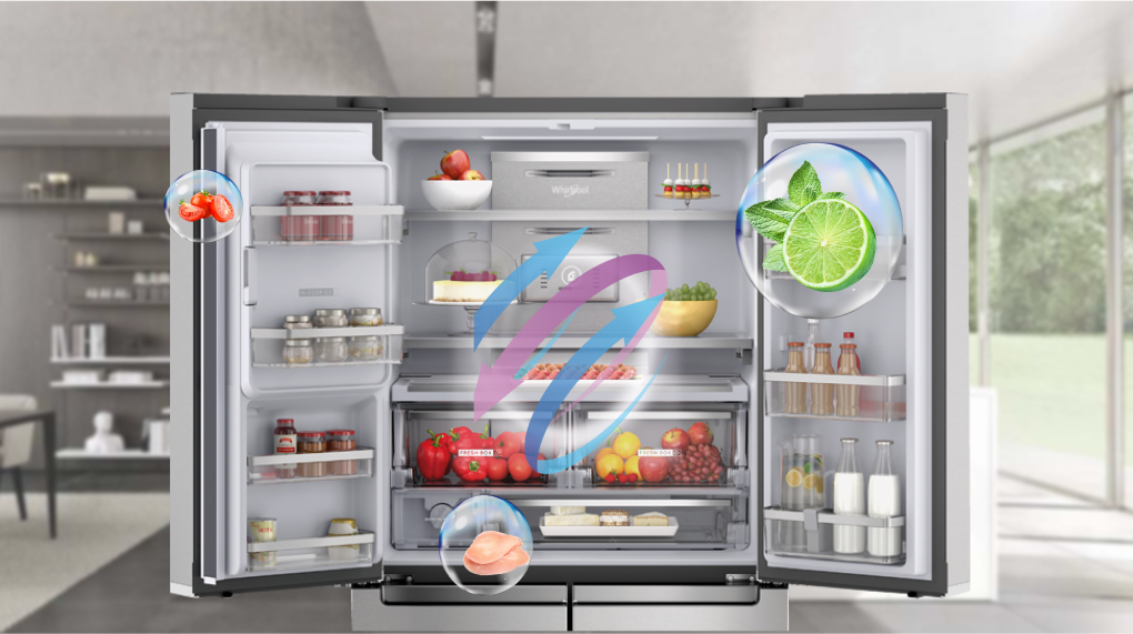 Tủ lạnh Whirlpool WFQ590WSSV 4 CỬA BẠC 593L CONVERTI 2.0 NƯỚC&ĐÁ TỰ ĐỘNG 3