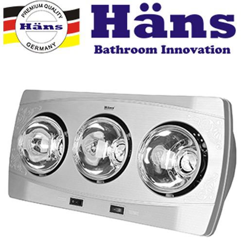 Đèn sưởi nhà tắm treo tường HANS H3B (3 bóng trắng, công tắc)