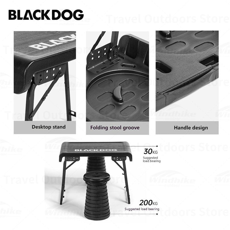 Bộ bàn 2 ghế lò xo xếp gọn dã ngoại BLACKDOG BD-TZ001 black 2