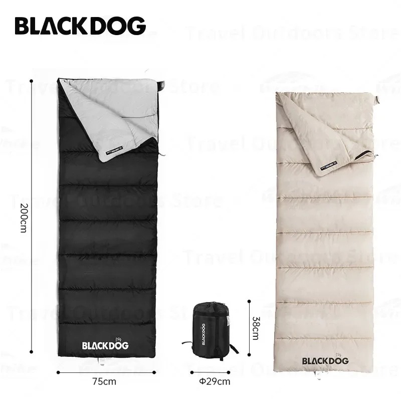 Túi ngủ đơn cắm trại  BLACKDOG BD-SD002 T200 2kg khaki right zipper