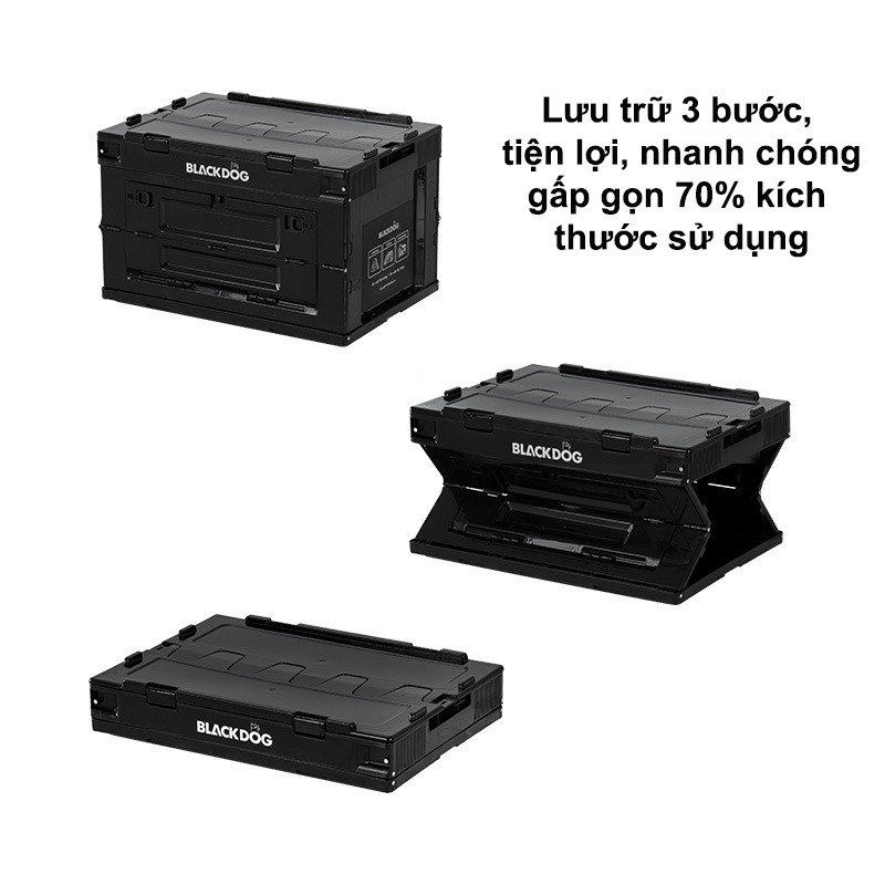 Thùng Đựng Đồ Xếp Gọn Dã Ngoại BLACKDOG BD-SNX001 Black 50L