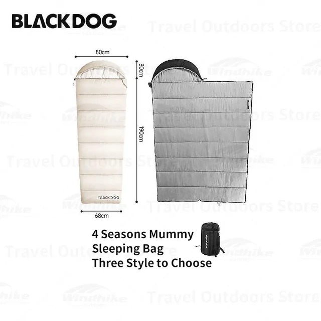 Túi ngủ đơn cắm trại BLACKDOG BD-SD004 T230 2.3kg Khaki Left zipper