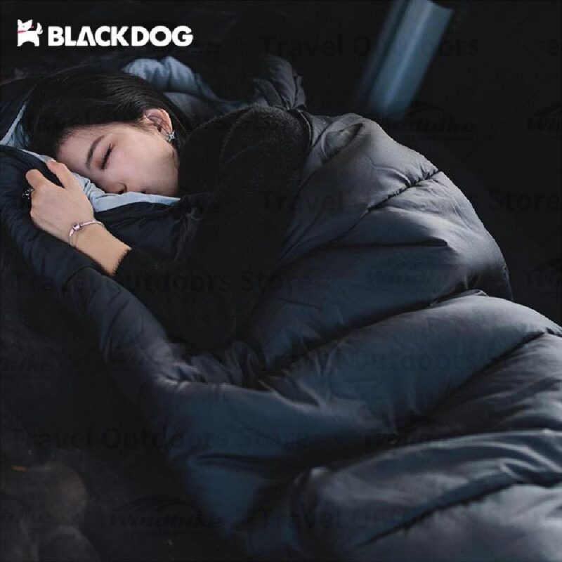 Túi ngủ đơn cắm trại BLACKDOG BD-SD004 T230 2.3kg black right zipper 