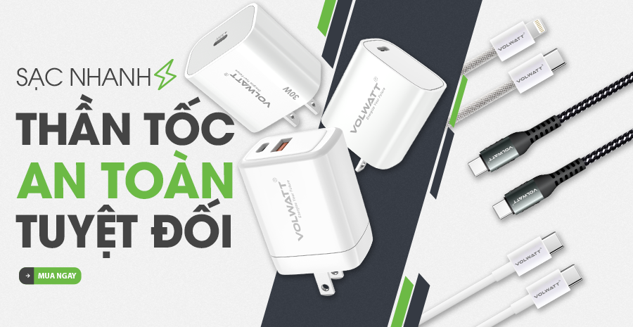 Củ sạc nhanh Volwatt GE-20-C-M SUPER Si 20W PD Fast Charger