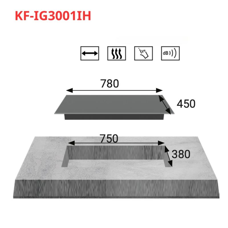 Bếp từ KAFF KF-IG3001IH 3 vùng nấu kết hợp hồng ngoại