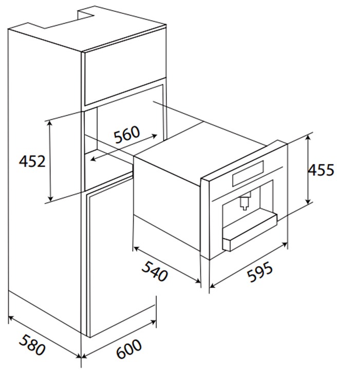 Máy pha cà phê âm tủ KAFF KF-CFN5945IN Cappuccino