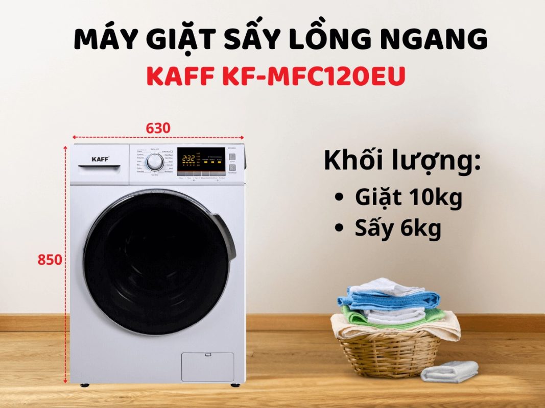 Máy giặt kết hợp sấy KAFF KF-MFC120EU 12Kg/ sấy 10Kg