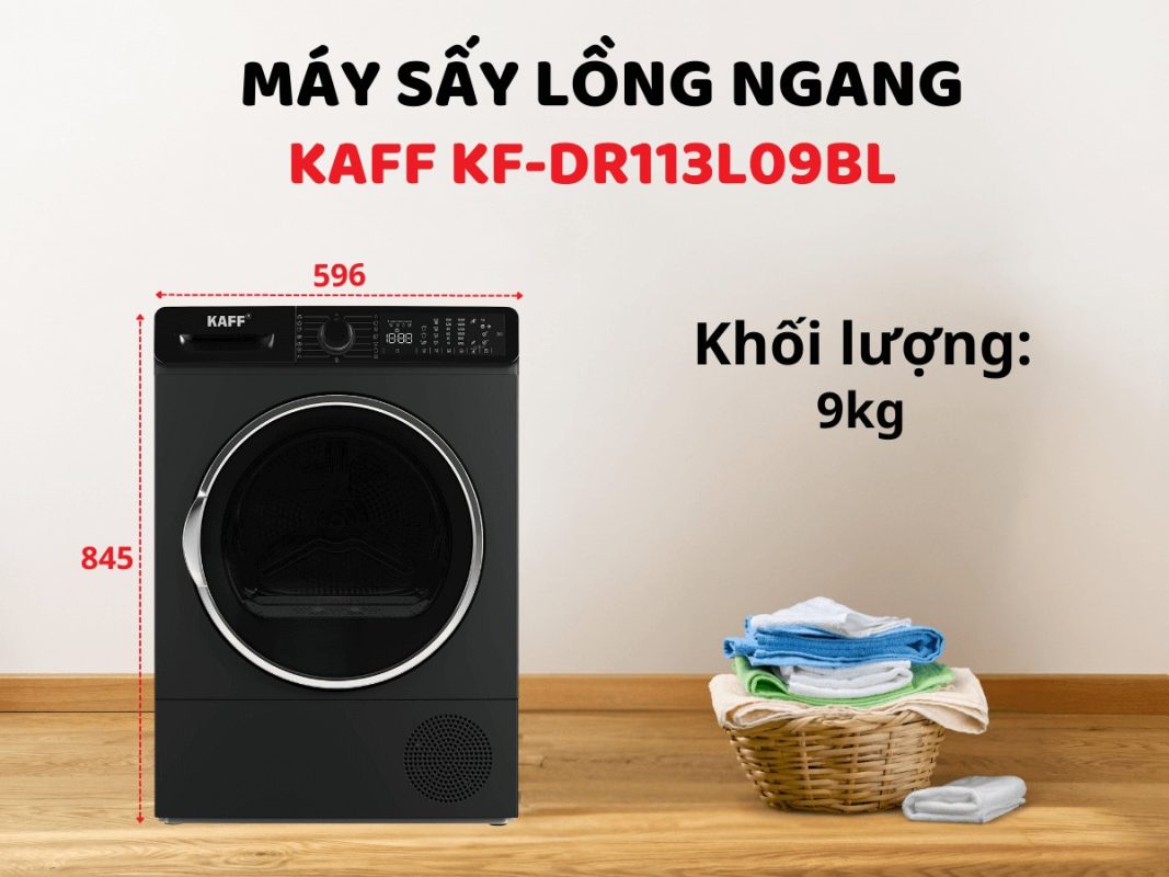 Máy sấy quần áo KAFF KF-DR113L09BL 9Kg